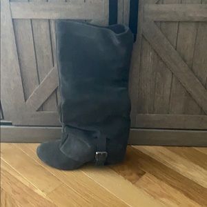 Naughty Monkey Gray Suede Cuffed Boots